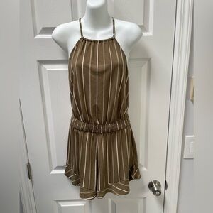 Striped Brown Romper